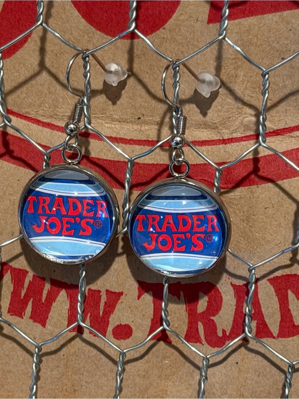 Trader Joe’s earrings 18mm red white and blue